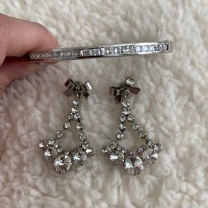 Betsey Johnson Earring & Silver Diamond Bracelet Bundle
